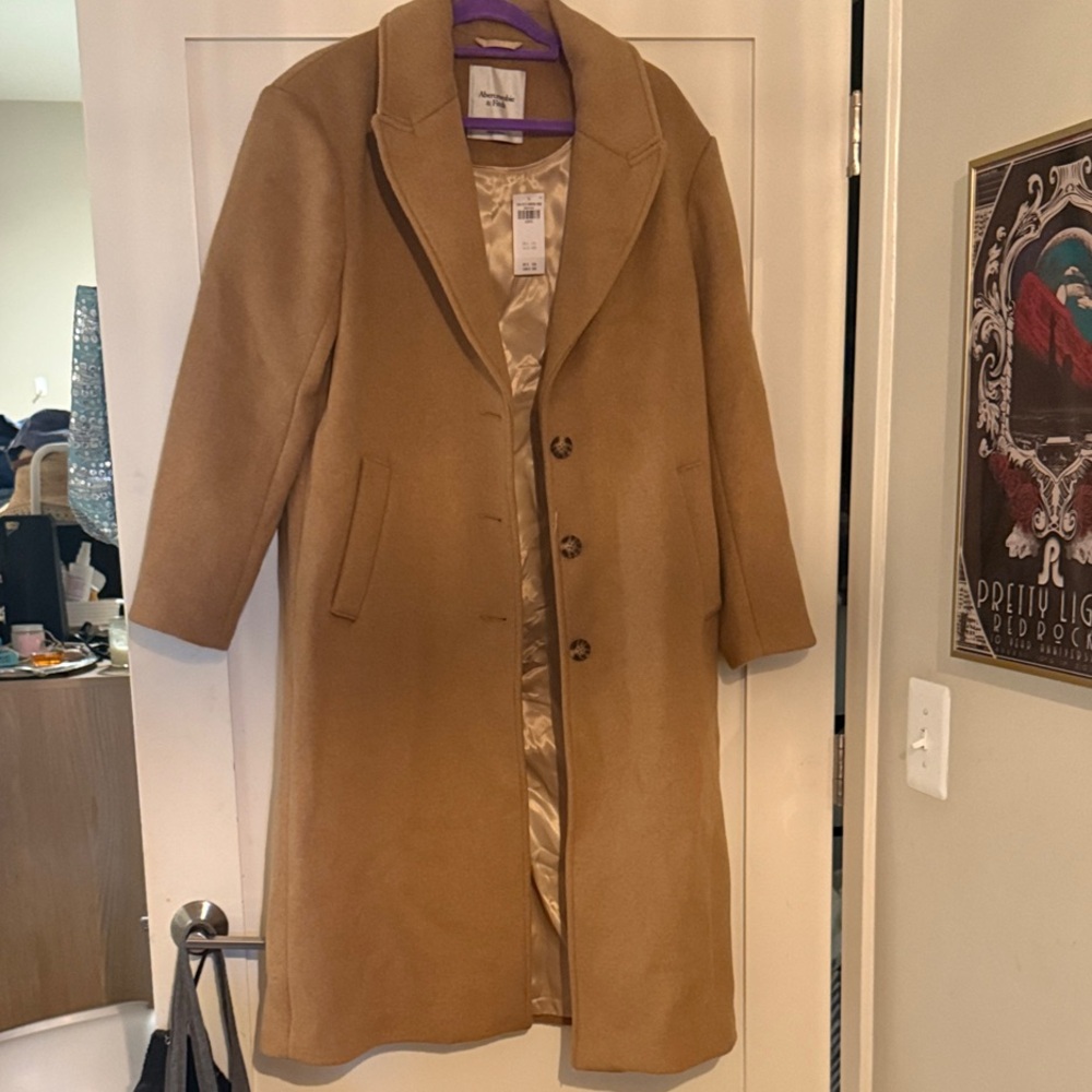 Abercrombie & Fitch Wool-Blend Tailored Top Coat
